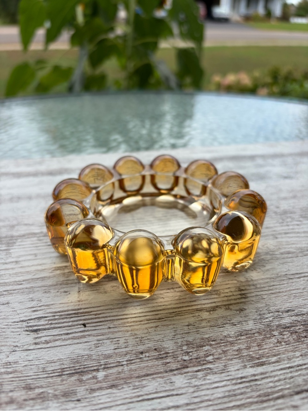 Vintage MCM Amber Boopie Bubble Anchor Hocking Glass Ashtray Dish Retro - Picture 5 of 5